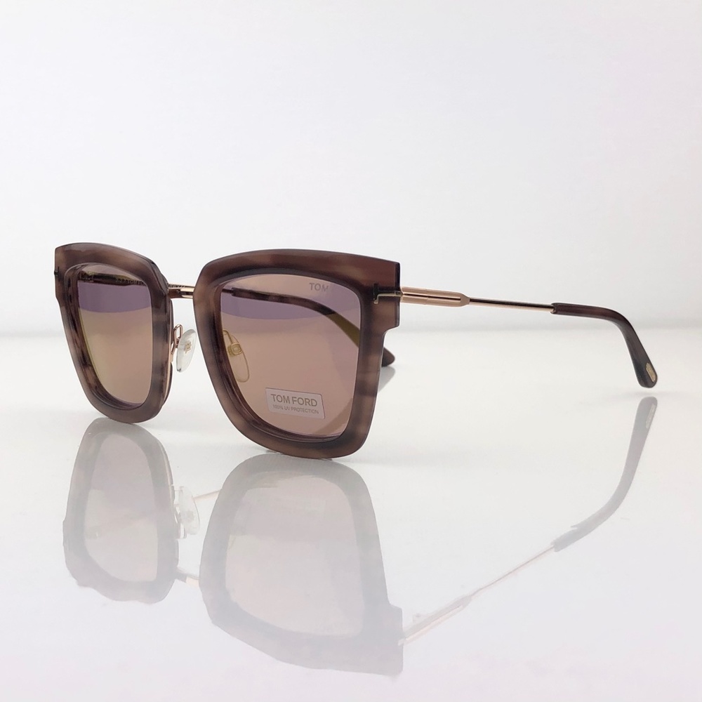 New Tom Ford Lara-02 Havana Square Sunglasses - Picture 5 of 16